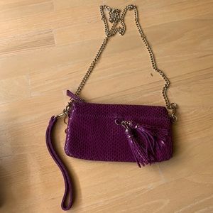 Purple texture clutch, crossbody